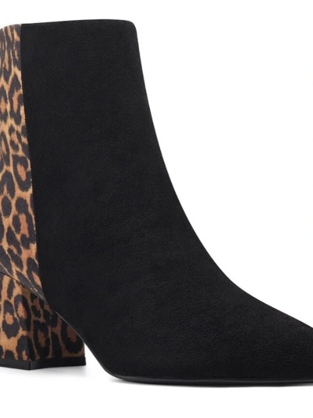 Nine West Ilioria Ankle Boots Women’s 7.5 Black Leopard Animal Print Booties